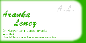 aranka lencz business card